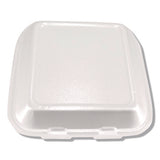 Foam Hinged Lid Containers, 3-compartment, 7.56 X 8.25 X 2.38, White, Foam, 200/carton