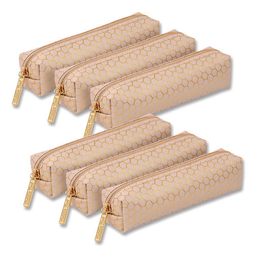 Pencil Case, 8.07 X 2.36 X 2.55, Taupe, 6/pack