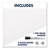 Invisamount Vertical Magnetic Glass Dry-erase Boards, 42 X 74, White Surface