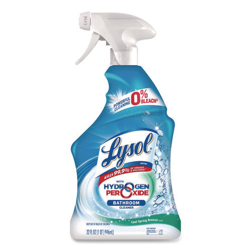 Bathroom Cleaner With Hydrogen Peroxide, Cool Spring Breeze, 32 Oz Trigger Spray Bottle