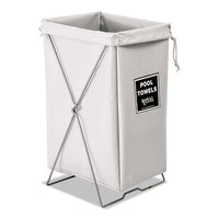 Pool Hamper, Hamper Bag And Stand, 30 Gal, 15w X 16d X 30h, Steel/vinyl, White