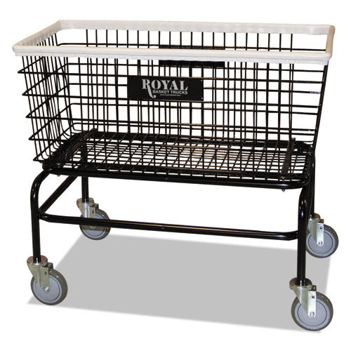 Large Wire Laundry Cart, Metal, 19" X 15.75" X 33.5", Black