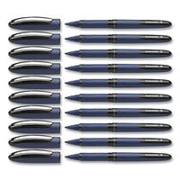 One Business Rollerball Pen, Stick, Fine 0.6 Mm, Black Ink, Dark Blue/black Barrel, 10/box