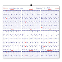 Yearly Wall Calendar, 24 X 36, White/blue Sheets, 12-month (jan To Dec): 2024