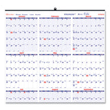 Yearly Wall Calendar, 24 X 36, White/blue Sheets, 12-month (jan To Dec): 2024