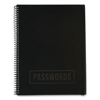 Large Password Log Book, 384 Total Entries, 4 Entries/page, Black Plastic Cover, (48) 10 X 7.5 Sheets