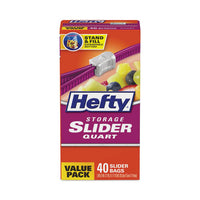 Slider Bags, 1 Qt, 1.5 Mil, 8" X 7", Clear, 40 Bags/box, 9 Boxes/carton