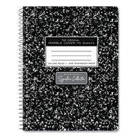 Spring Signature Composition Book, Med/college Rule, Black Marble Cover, (70) 9.75 X 7.5 Sheet, 24/ct, Ships In 4-6 Bus Days