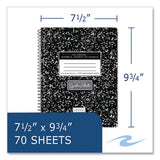 Spring Signature Composition Book, Quad 5 Sq/in Rule, Black Marble Cover, (70) 9.75 X 7.5 Sheet, 24/ct, Ships In 4-6 Bus Days
