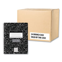 Spring Signature Composition Book, Quad 5 Sq/in Rule, Black Marble Cover, (70) 9.75 X 7.5 Sheet, 24/ct, Ships In 4-6 Bus Days