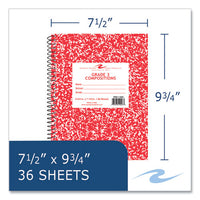 Wirebound Composition Book, 1 Sub, Grade 1 Manuscript Format, Red Cover, (36) 9.75 X 7.5 Sheet, 48/ct, Ships In 4-6 Bus Days