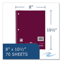 Subject Wirebound Notebook, 1-subject, Medium/college Rule, Asst Cover, (70) 10.5 X 8 Sheets, 24/ct, Ships In 4-6 Bus Days