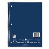 Subject Wirebound Notebook, 3-subject, Medium/college Rule, Asst Cover, (120) 10.5 X 8 Sheets, 24/ct, Ships In 4-6 Bus Days