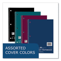 Subject Wirebound Notebook, 3-subject, Medium/college Rule, Asst Cover, (120) 10.5 X 8 Sheets, 24/ct, Ships In 4-6 Bus Days