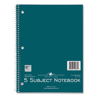 Subject Wirebound Notebook, 5-subject, Medium/college Rule, Asst Cover, (180) 10.5 X 8 Sheets, 12/ct, Ships In 4-6 Bus Days