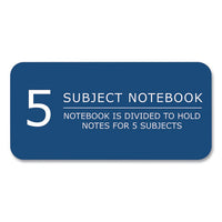 Subject Wirebound Notebook, 5-subject, Medium/college Rule, Asst Cover, (180) 10.5 X 8 Sheets, 12/ct, Ships In 4-6 Bus Days