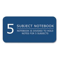 Wirebound Notebook W/tabs, 5-subject, College Rule, Randomly Asst Covers, (200) 11 X 8.5 Sheets, 12/ct, Ships In 4-6 Bus Days