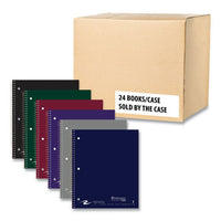 Subject Wirebound Notebook, 1-subject, Medium/college Rule, Asst Cover, (80) 11 X 9 Sheets, 24/carton, Ships In 4-6 Bus Days