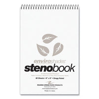 Enviroshades Steno Pad, Gregg Rule, White Cover, 80 Gray 6 X 9 Sheets, 24 Pads/carton, Ships In 4-6 Business Days