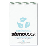 Enviroshades Steno Pad, Gregg Rule, White Cover, 80 Blue 6 X 9 Sheets, 24 Pads/carton, Ships In 4-6 Business Days