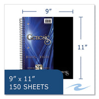 Genesis Notebook, 3-subject, Medium/college Rule, Randomly Asst Cover Color, (150) 11x9 Sheets, 12/ct, Ships In 4-6 Bus Days