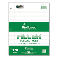 Filler Paper, 3-hole, 8.5 X 11, College Rule, 170 Sheets/pack, 12 Packs/carton, Ships In 4-6 Business Days