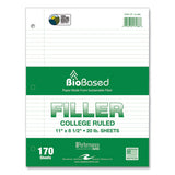 Filler Paper, 3-hole, 8.5 X 11, College Rule, 170 Sheets/pack, 12 Packs/carton, Ships In 4-6 Business Days