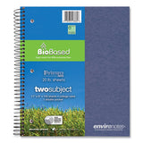 Earthtones Biobased  2 Subject Notebook, Med/college Rule, Random Asst Covers, (100) 11x9 Sheets, 24/ct,ships In 4-6 Bus Days