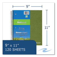 Earthtones Biobased  3 Subject Notebook, Med/college Rule, Random Asst Covers, (120) 11x9 Sheets, 24/ct,ships In 4-6 Bus Days