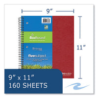 Earthtones Biobased  5 Subject Notebook, Med/college Rule, Random Asst Covers, (160) 11x9 Sheets, 12/ct,ships In 4-6 Bus Days
