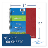 Earthtones Biobased  5 Subject Notebook, Med/college Rule, Random Asst Covers, (160) 11x9 Sheets, 12/ct,ships In 4-6 Bus Days