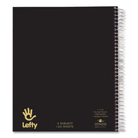 Lefty Notebook, 3-subject, Medium/college Rule, Asst Cover Color, (120) 11 X 9 Sheet, 24/ct, Ships In 4-6 Business Days