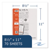 Whitelines Notebook. Quadrille Rule, (5 Sq/in), Gray/orange Cover, (70) 11 X 8.5 Sheets