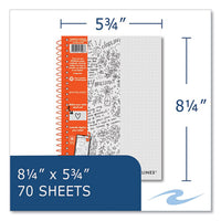 Whitelines Notebook, Dot Rule (5 Mm), Gray/orange Cover, (70) 8.25 X 5.75 Sheets, 12/carton , Ships In 4-6 Business Days