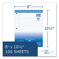 Loose Leaf Paper, 8 X 10.5, 3-hole Punched, Wide Rule, White, 100 Sheets/pack, 48 Packs/carton, Ships In 4-6 Business Days