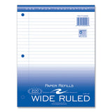 Loose Leaf Paper, 8 X 10.5, 3-hole Punched, Wide Rule, White, 200 Sheets/pack, 24 Packs/carton , Ships In 4-6 Business Days