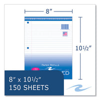 Loose Leaf Paper, 8 X 10.5, 3-hole Punched, Wide Rule, White, 150 Sheets/pack, 24 Packs/carton, Ships In 4-6 Business Days