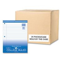 Loose Leaf Paper, 8 X 10.5, 3-hole Punched, College Rule, White, 150 Sheets/pack, 24 Packs/carton, Ships In 4-6 Business Days