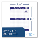 Graph Filler Paper, 3-hole, 8.5 X 11, Quadrille: 4 Sq/in, 80 Sheets/pack, 24 Packs/carton, Ships In 4-6 Business Days