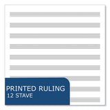 Music Filler Paper, 3-hole, 8.5 X 11, Music Transcription Format, 20 Sheets/pack, 24 Packs/carton, Ships In 4-6 Business Days