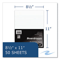 Boardroom Gummed Pad, Wide Rule, 50 White 8.5 X 11 Sheets, 72/carton, Ships In 4-6 Business Days