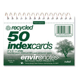 Environotes Wirebound Recycled Index Cards, Narrow Rule, 3 X 5, White, 50 Cards, 24/carton, Ships In 4-6 Business Days