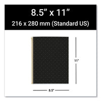 Mr M Fashion Notebook, 4-subject, Med/college Rule, Black Dots Cover, (120) 11 X 8.5 Sheets, 5/ct, Ships In 4-6 Business Days