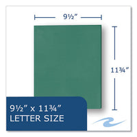 Pocket Folder, 0.5" Capacity, 11 X 8.5, Green, 25/box, 10 Boxes/carton, Ships In 4-6 Business Days