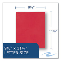 Pocket Folder, 0.5" Capacity, 11 X 8.5, Red, 25/box, 10 Boxes/carton, Ships In 4-6 Business Days