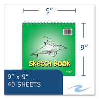 Kids Sketch Notepad, Green Cover, 40 White 9 X 9 Sheets, 12/carton, Ships In 4-6 Business Days