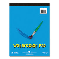 Kids Art Watercolor Notepad, 25 White 9 X 12 Sheets, 24/carton, Ships In 4-6 Business Days
