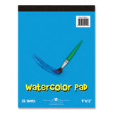 Kids Art Watercolor Notepad, 25 White 9 X 12 Sheets, 24/carton, Ships In 4-6 Business Days