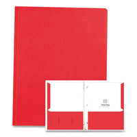 Pocket Folder With 3 Fasteners, 0.5" Capacity, 11 X 8.5, Red, 25/box, 10 Boxes/carton, Ships In 4-6 Business Days