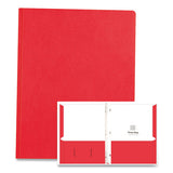 Pocket Folder With 3 Fasteners, 0.5" Capacity, 11 X 8.5, Red, 25/box, 10 Boxes/carton, Ships In 4-6 Business Days